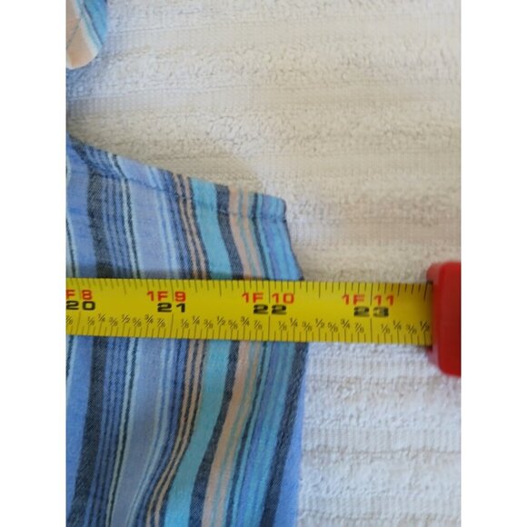 Cocomo Womens Blouse XL Blue Striped Flutter Sleeve Office Career Casual - Picture 13 of 15